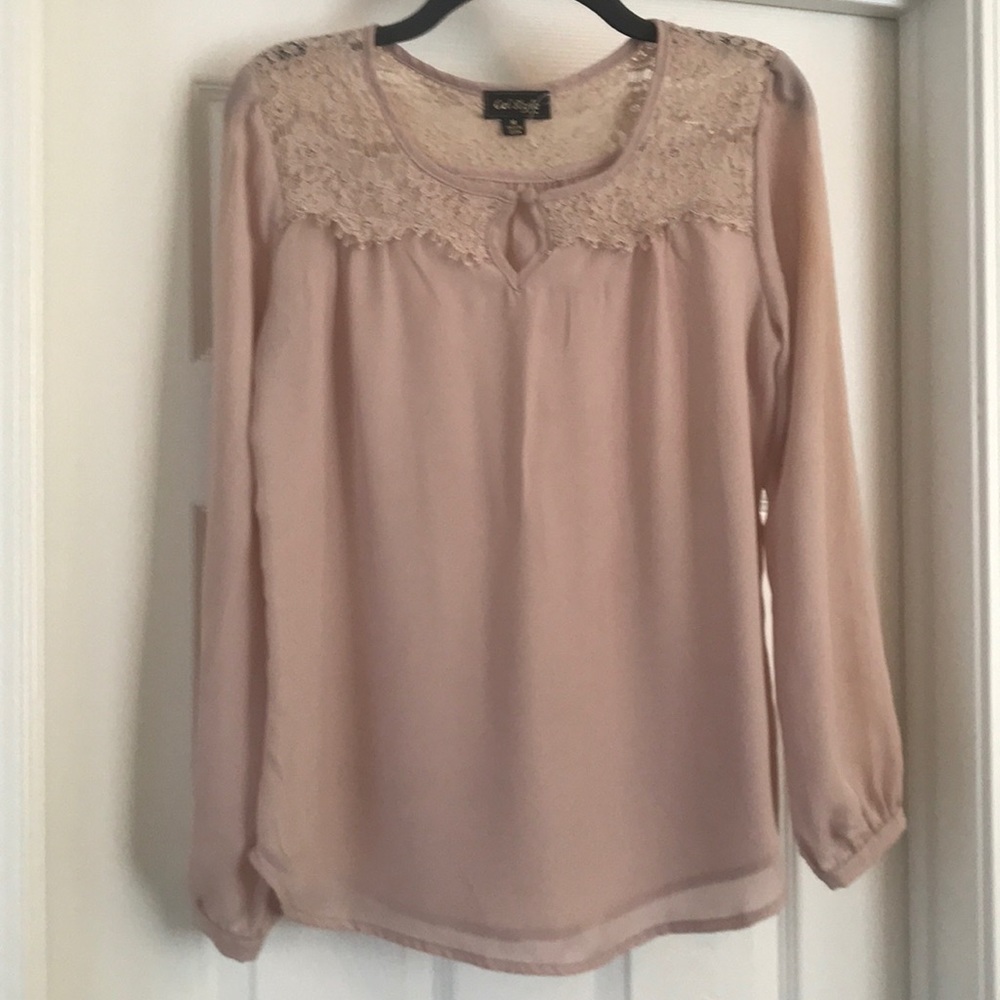 Long sleeve lace detail  blouse